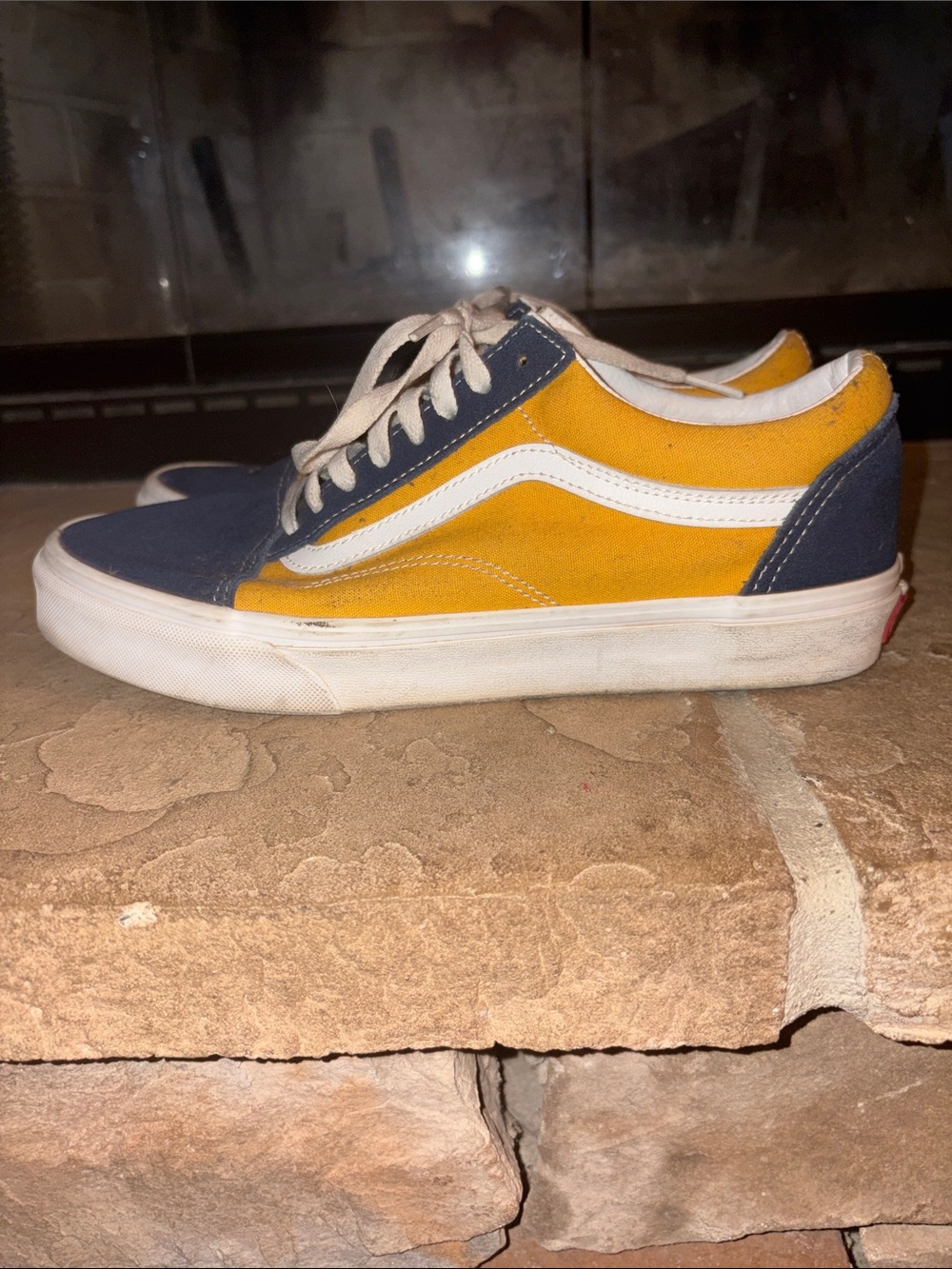 Vans Two-Tone Navy and Mustard Low-Top Skate Sneakers